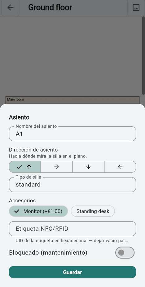 Configurar un asiento