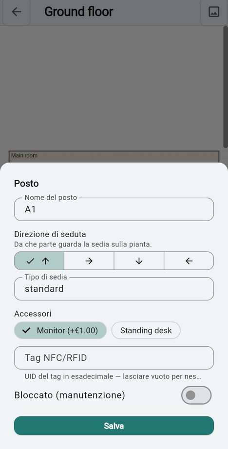 Configurare un posto