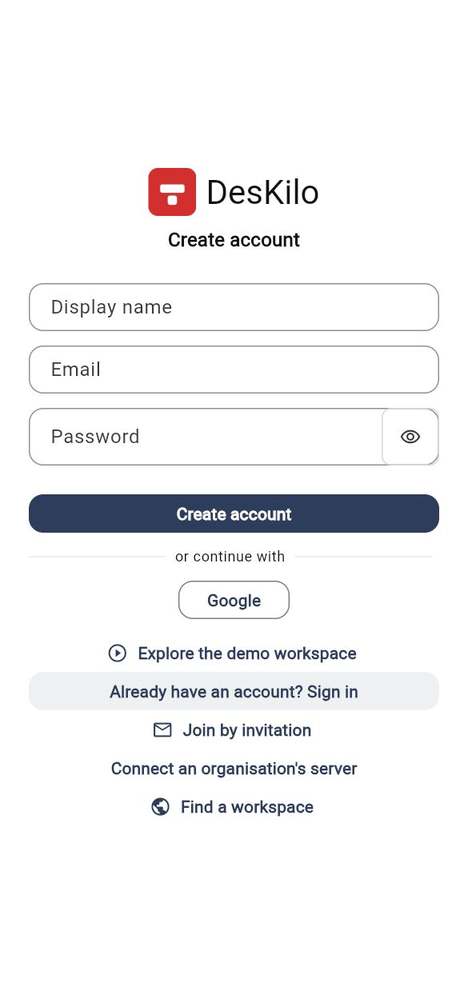 Create an account or sign in