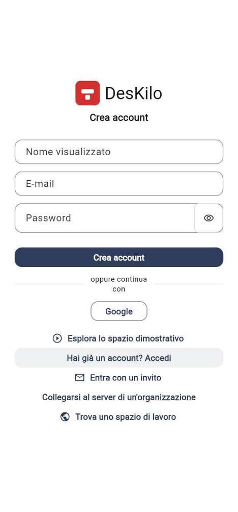 Creare un account o accedere