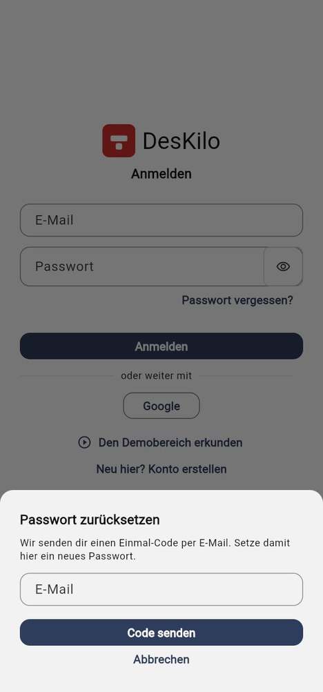 Vergessenes Passwort zurücksetzen