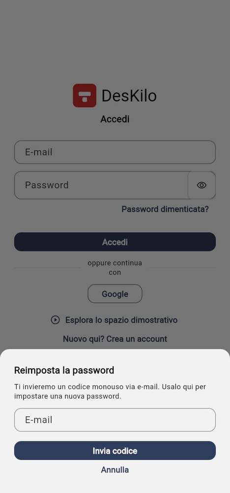 Reimpostare una password dimenticata