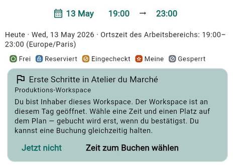 Die Karte „Erste Schritte“ und die Tipps