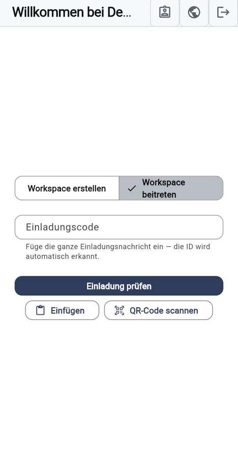 Einem Workspace beitreten