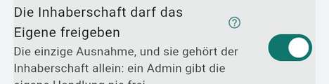 Ein Inhaber darf die eigene Anfrage bestätigen