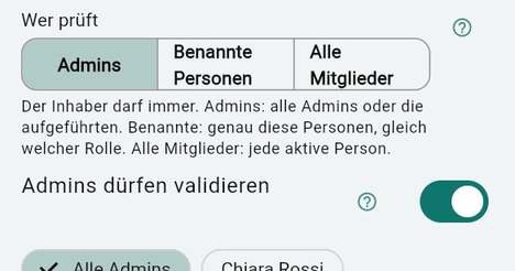 Wer validieren darf