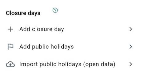 Closure days