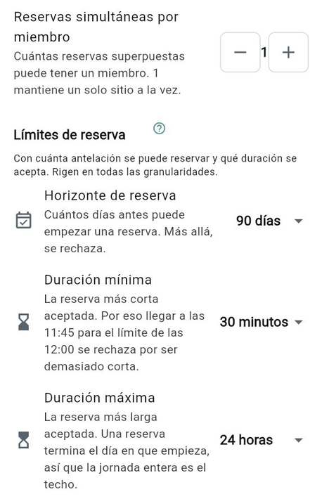 Límites de reserva