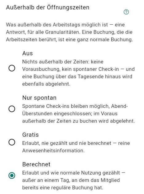 Außerhalb der Öffnungszeiten