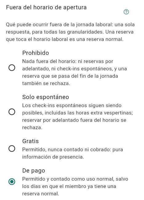 Fuera del horario de apertura