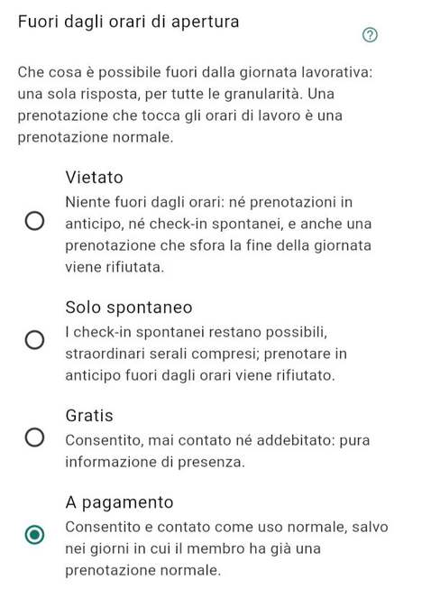 Fuori dagli orari di apertura