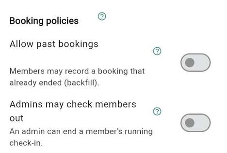 Booking policies