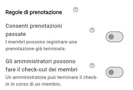 Regole di prenotazione