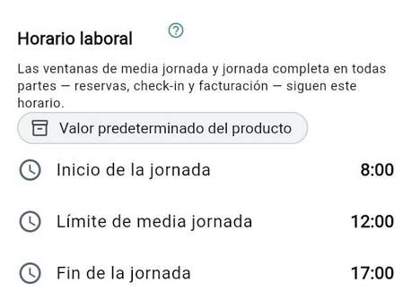 Horario de trabajo