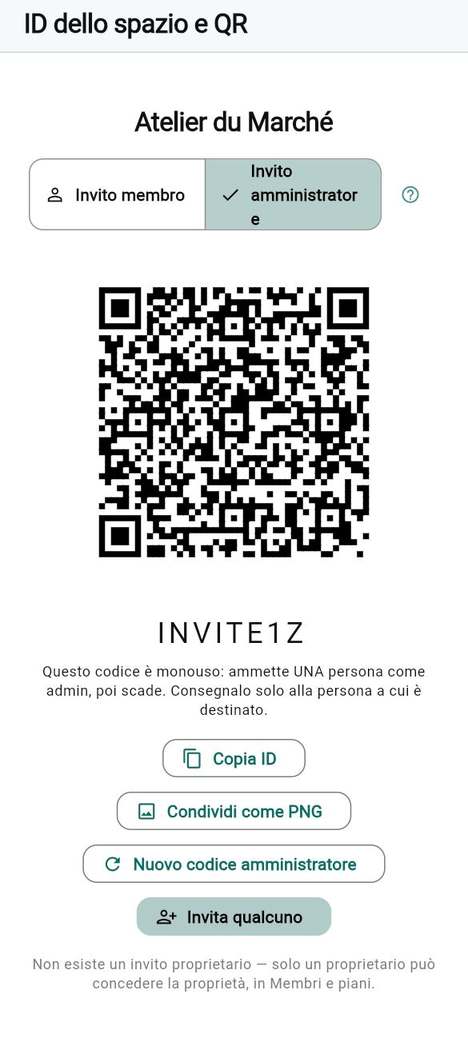 Invitare un amministratore