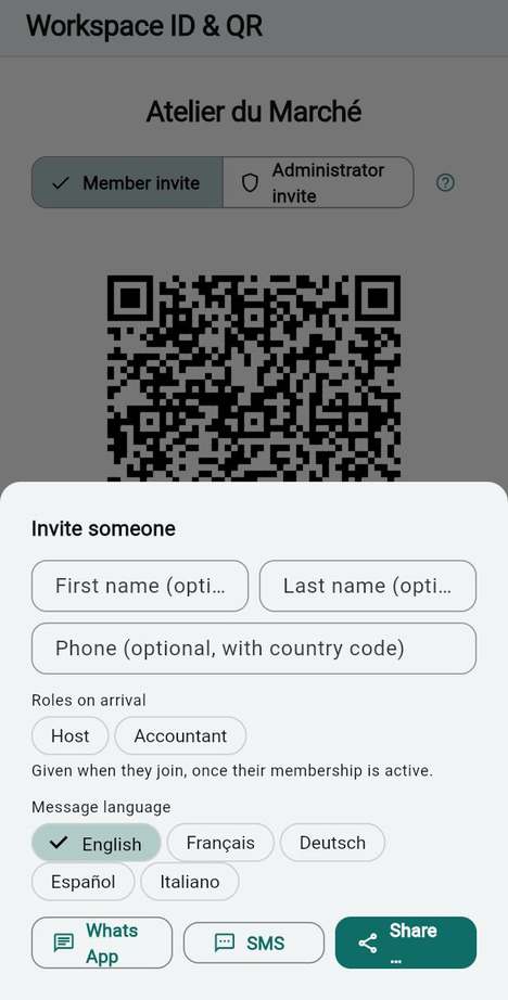 Invite someone by message