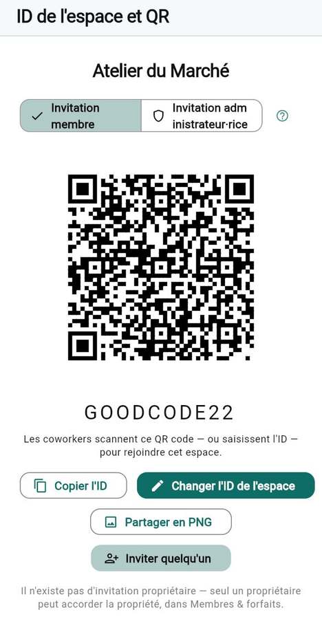 L'ID de l'espace