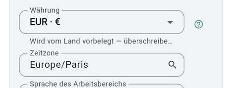 Währung und Zeitzone