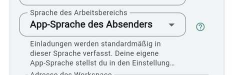 Sprache des Arbeitsbereichs