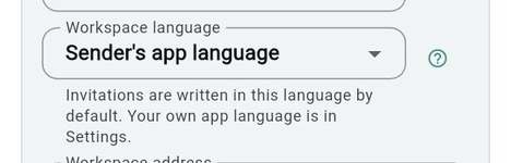 Workspace language