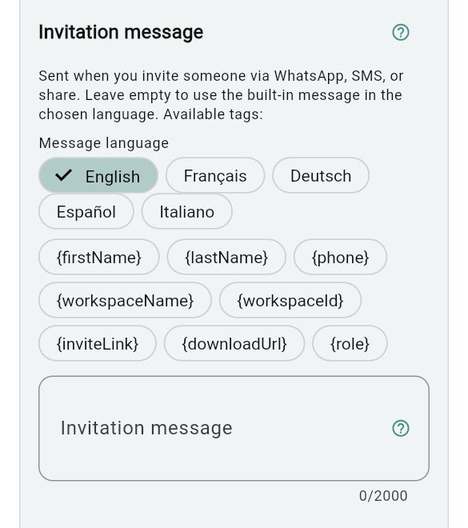 Invitation message