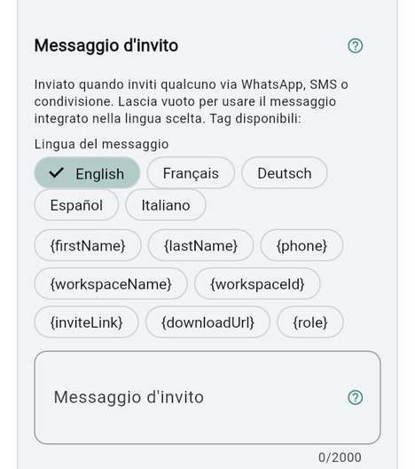 Messaggio d'invito