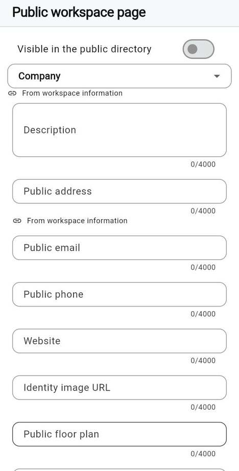 Public workspace page