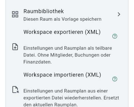 Den Space exportieren (XML)
