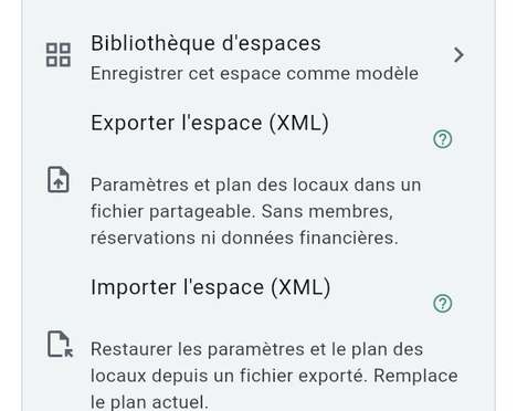 Exporter l'espace (XML)